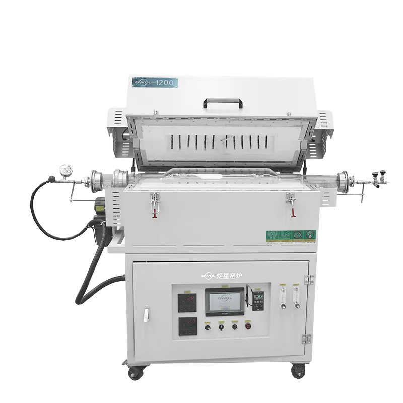 1200°C Compact Tube Electric Furnace with High-Purity Quartz Glass Tube